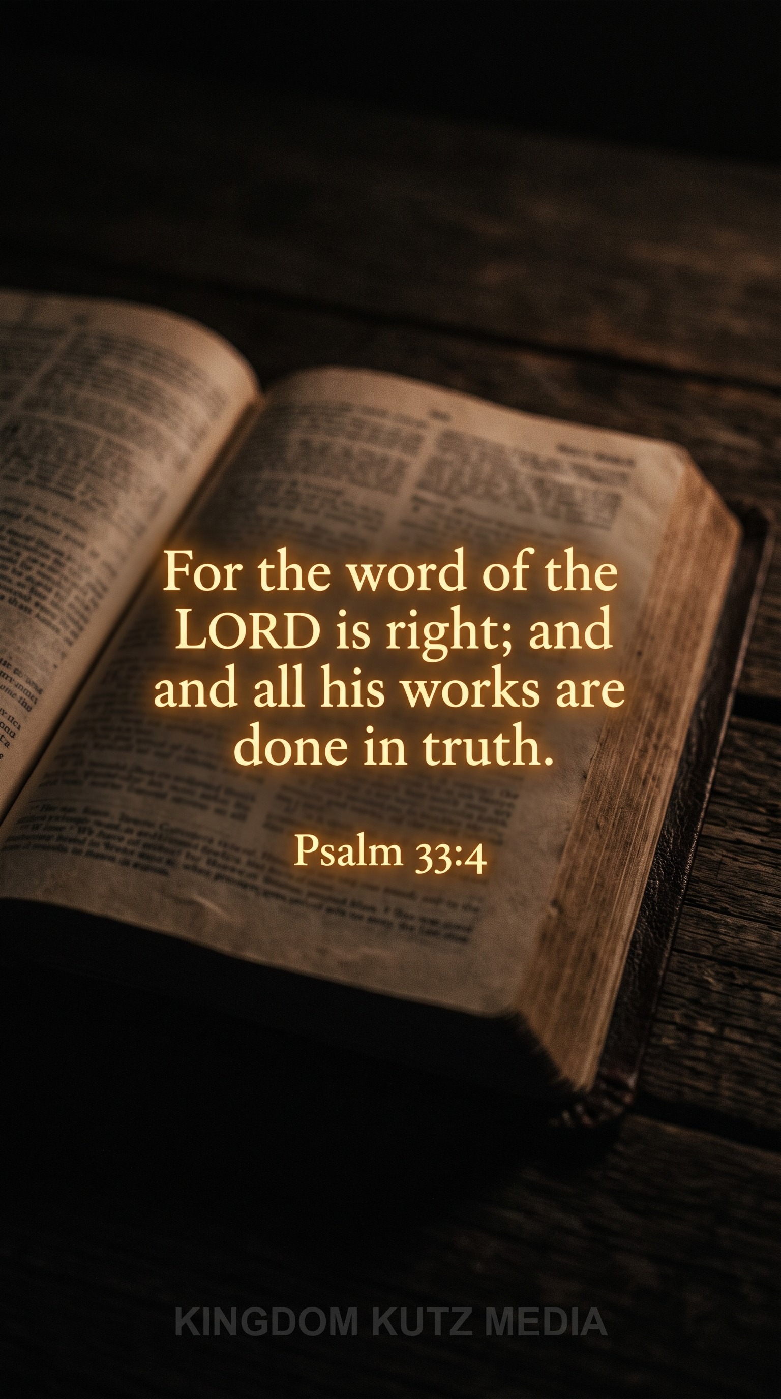 Bible verse card, Psalm 33:4 KJV