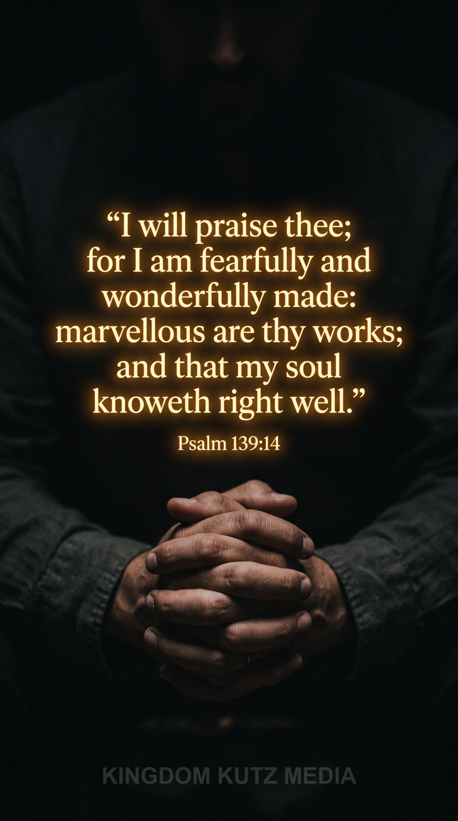 Bible verse card, Psalm 139:14 KJV