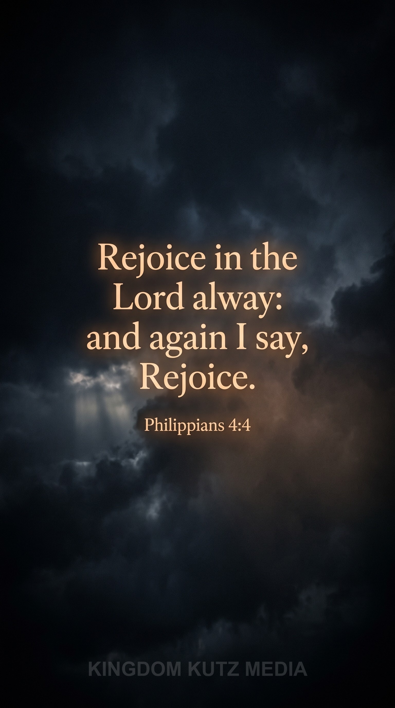 Bible verse card, Philippians 4:4 KJV