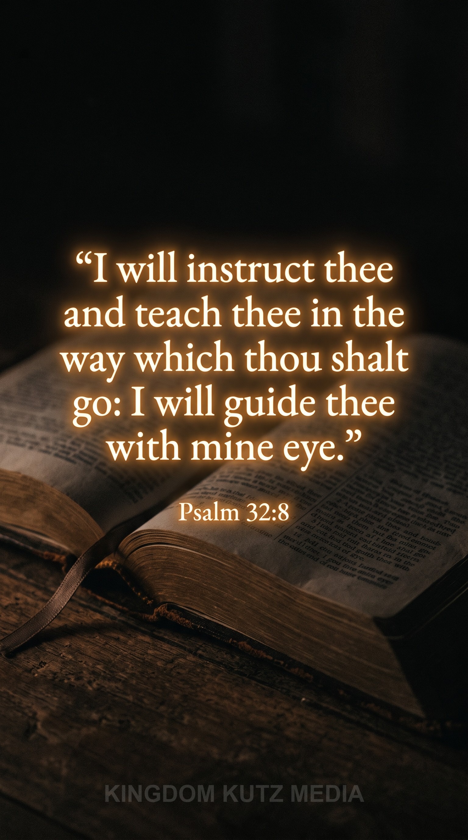 Bible verse card, Psalm 32:8 KJV