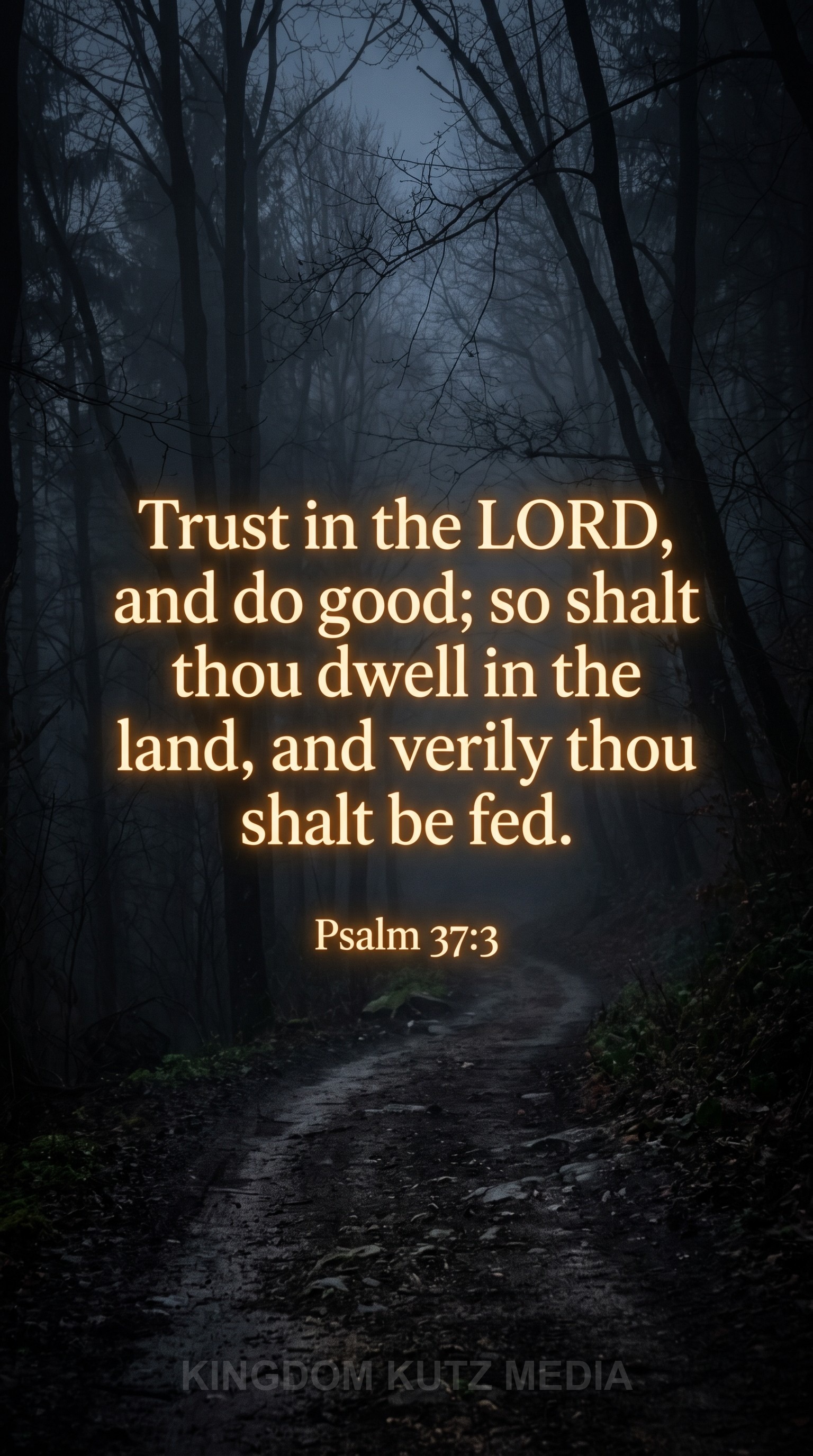 Bible verse card, Psalm 37:3 KJV