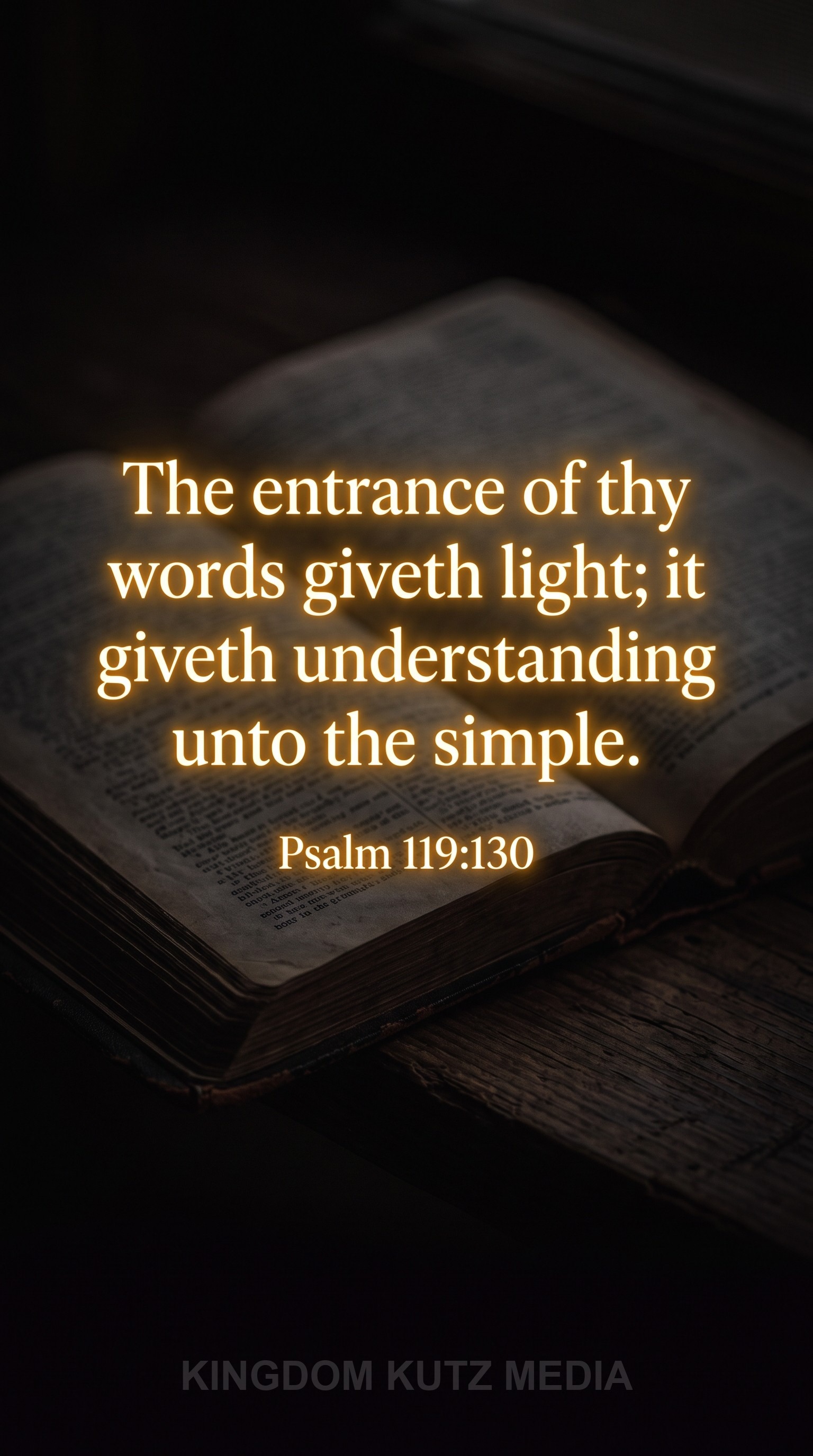 Bible verse card, Psalm 119:130 KJV