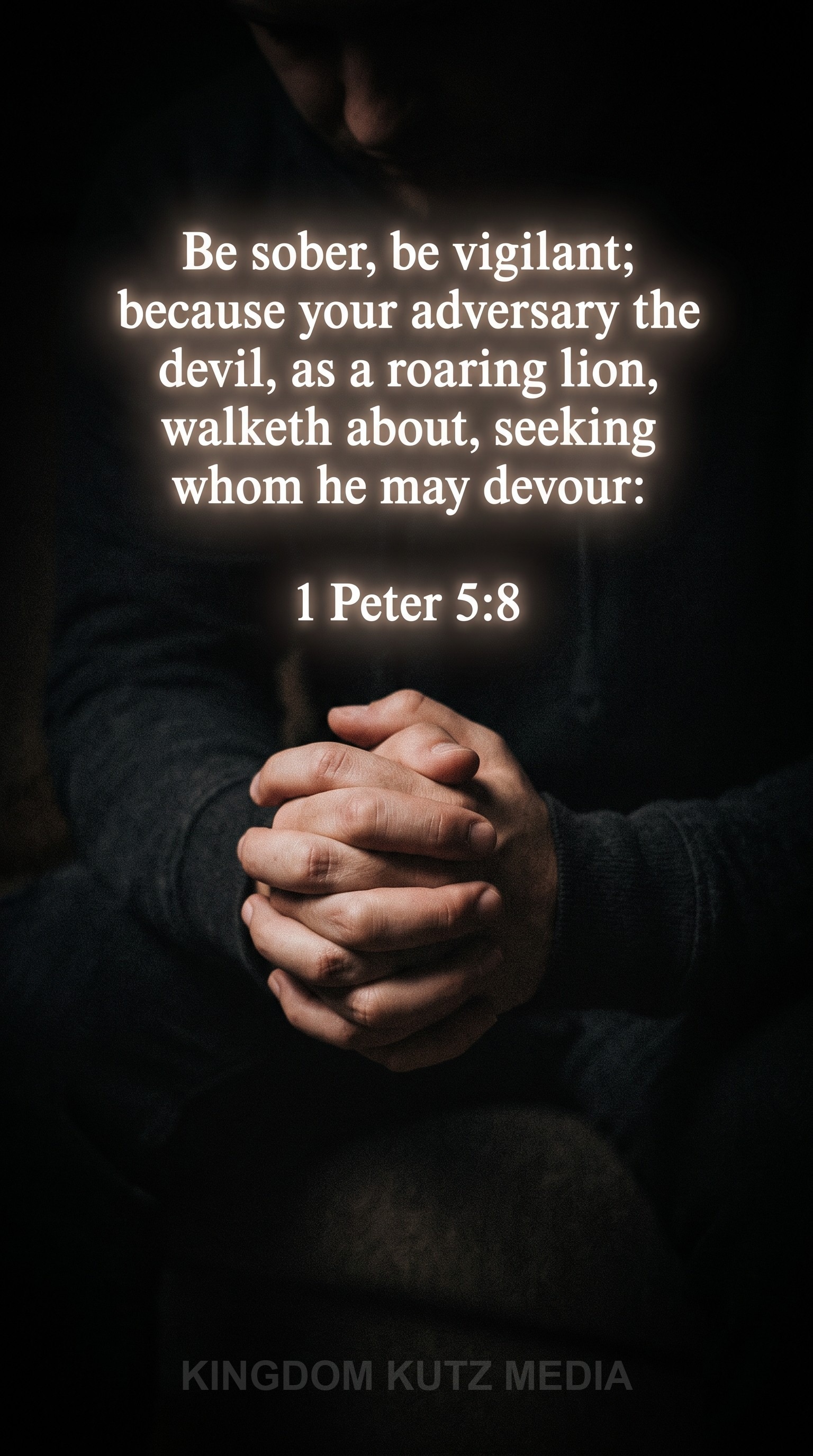 Bible verse card, 1 Peter 5:8 KJV