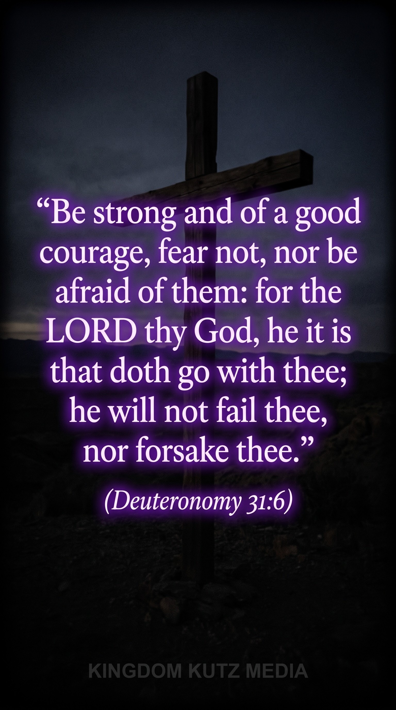 Bible verse card, Deuteronomy 31:6 KJV