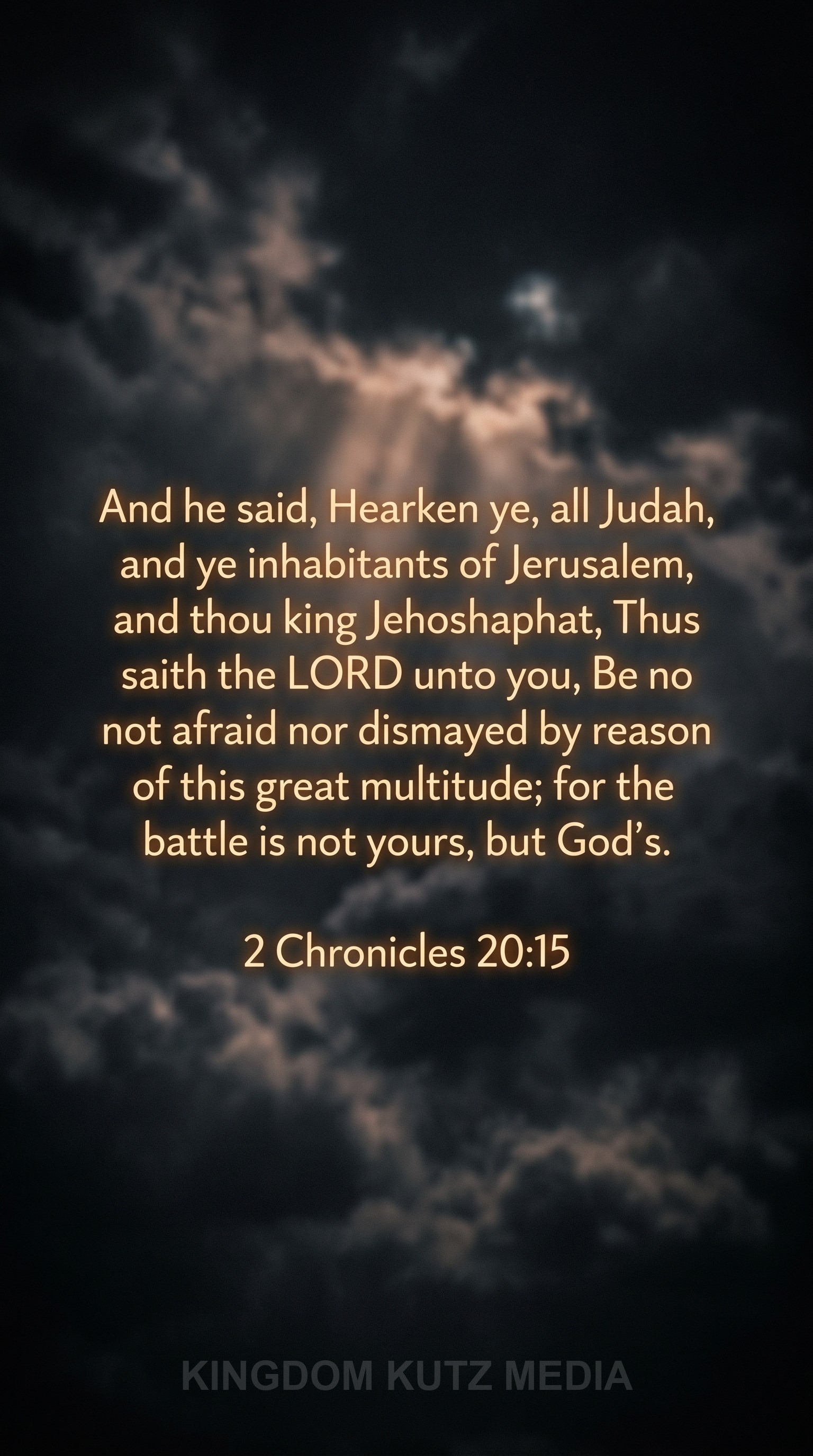 Bible verse card, 2 Chronicles 20:15 KJV