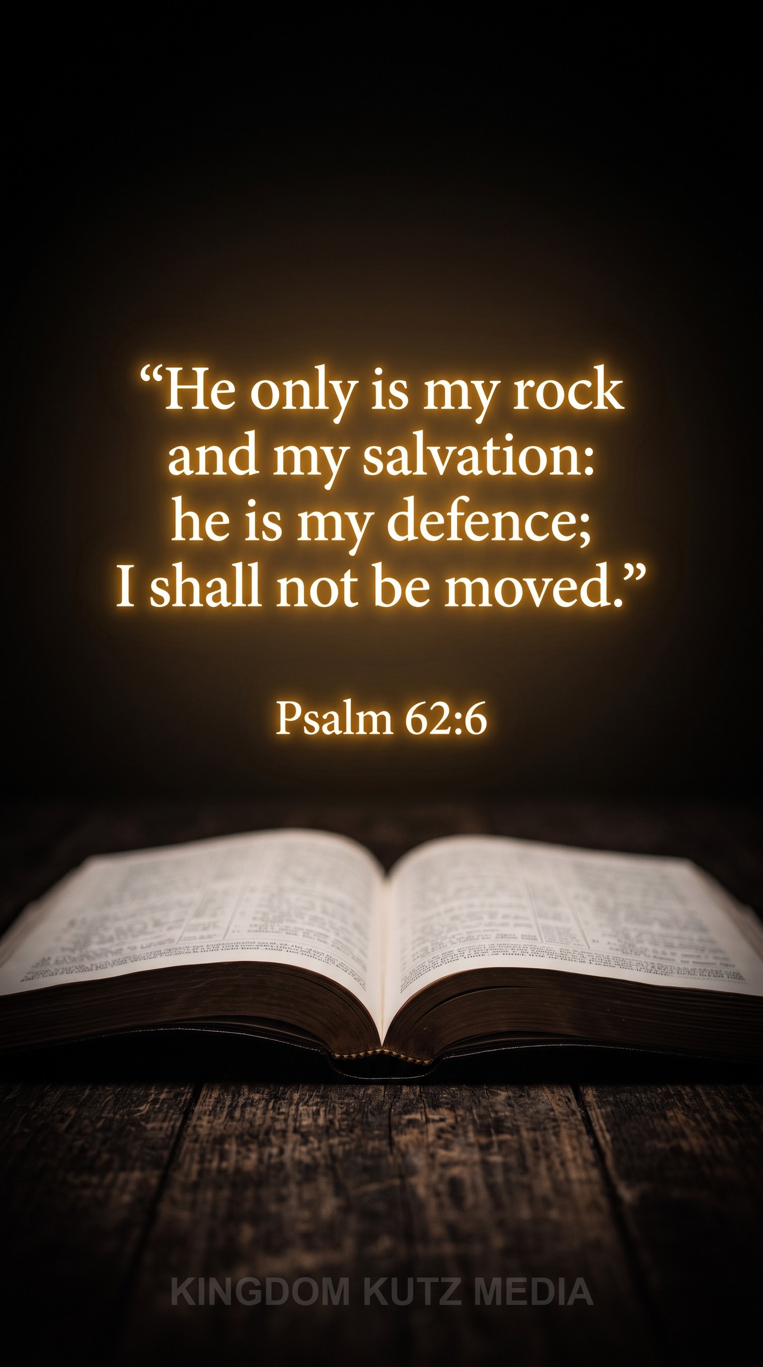 Bible verse card, Psalm 62:6 KJV