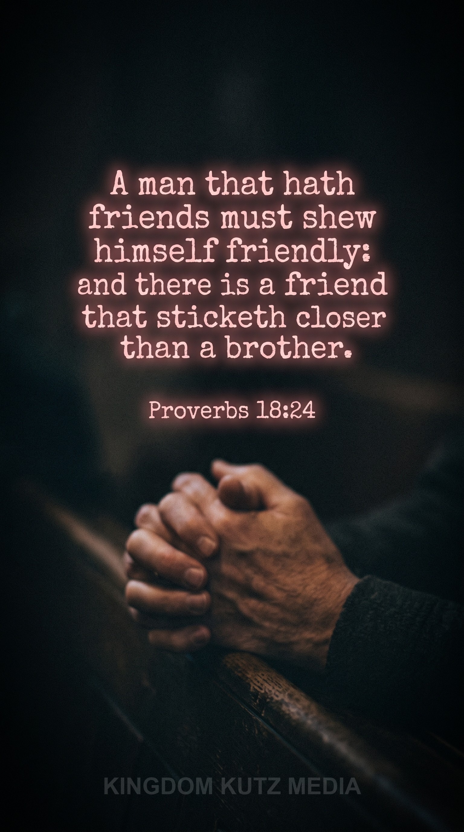 Bible verse card, Proverbs 18:24 KJV