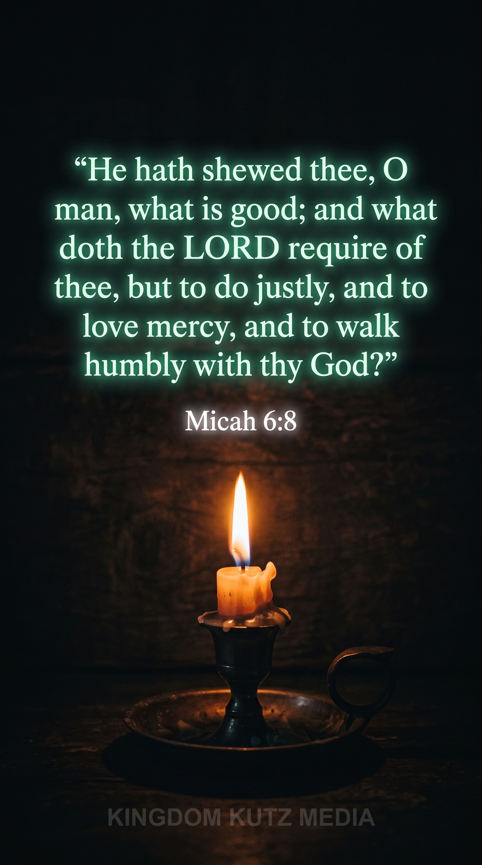 Bible verse card, Micah 6:8 KJV