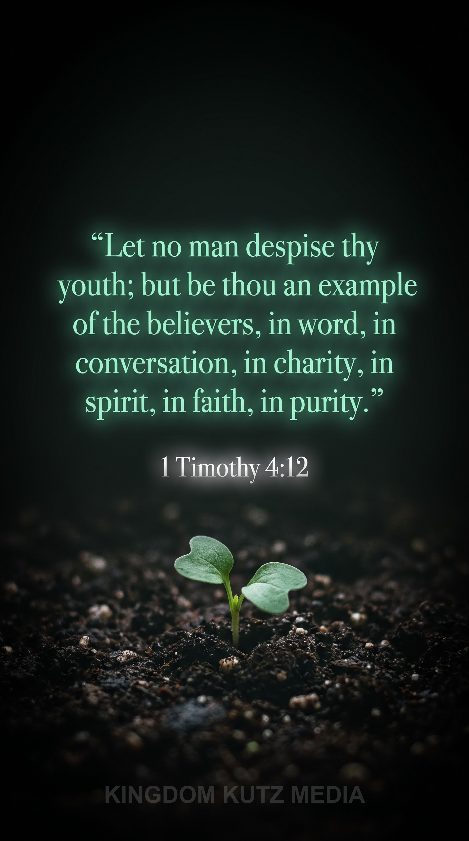 Bible verse card, 1 Timothy 4:12 KJV