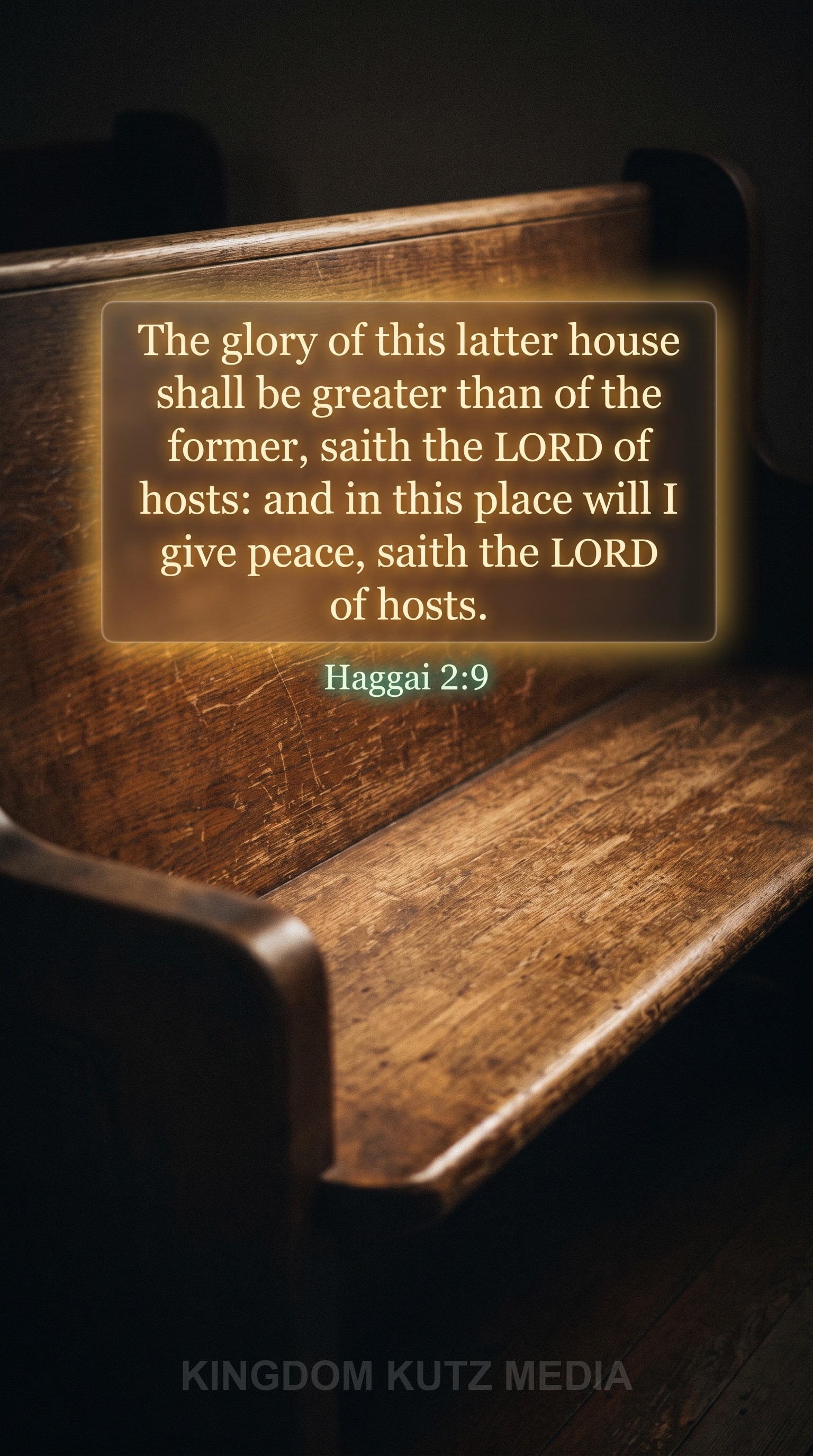 Bible verse card, Haggai 2:9 KJV