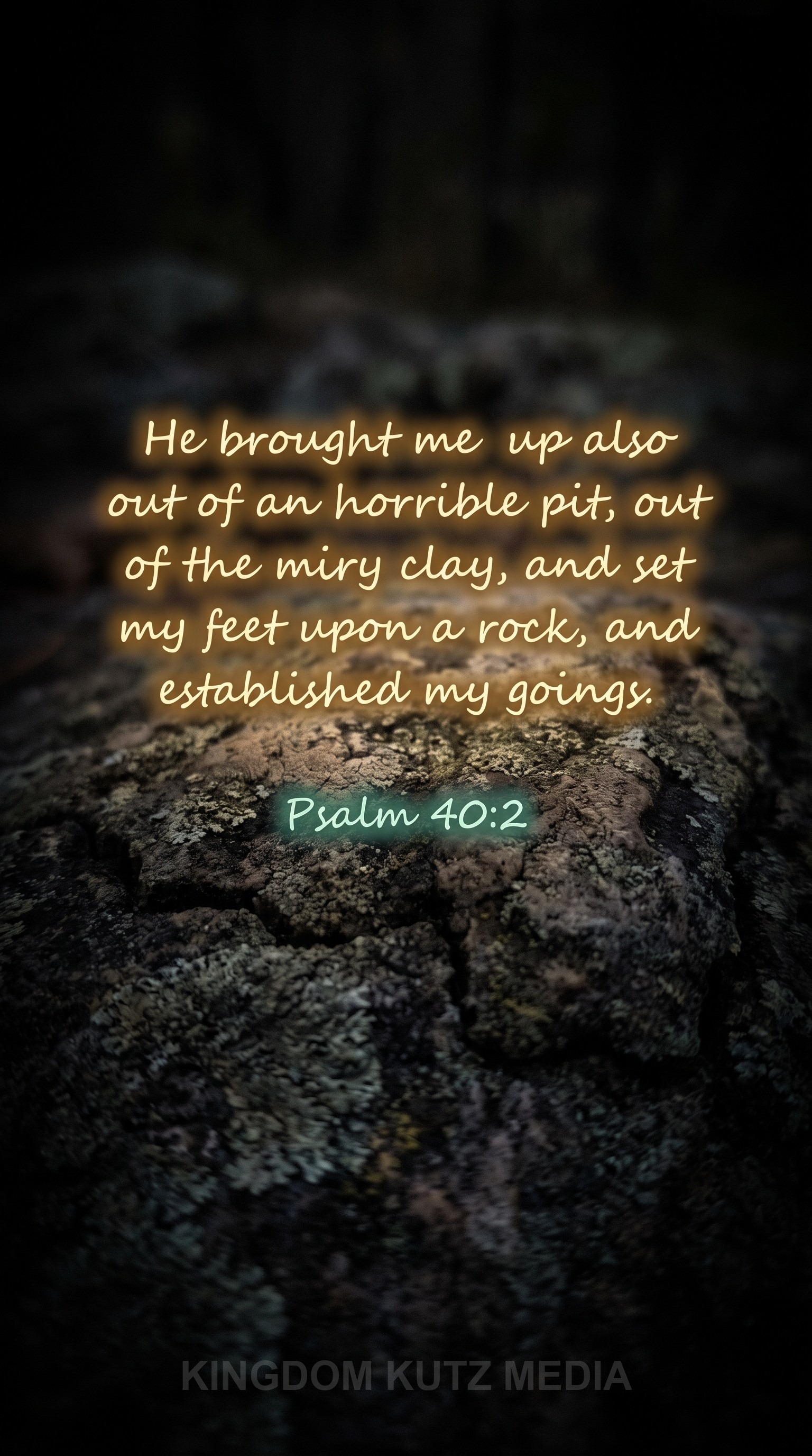 Bible verse card, Psalm 40:2 KJV