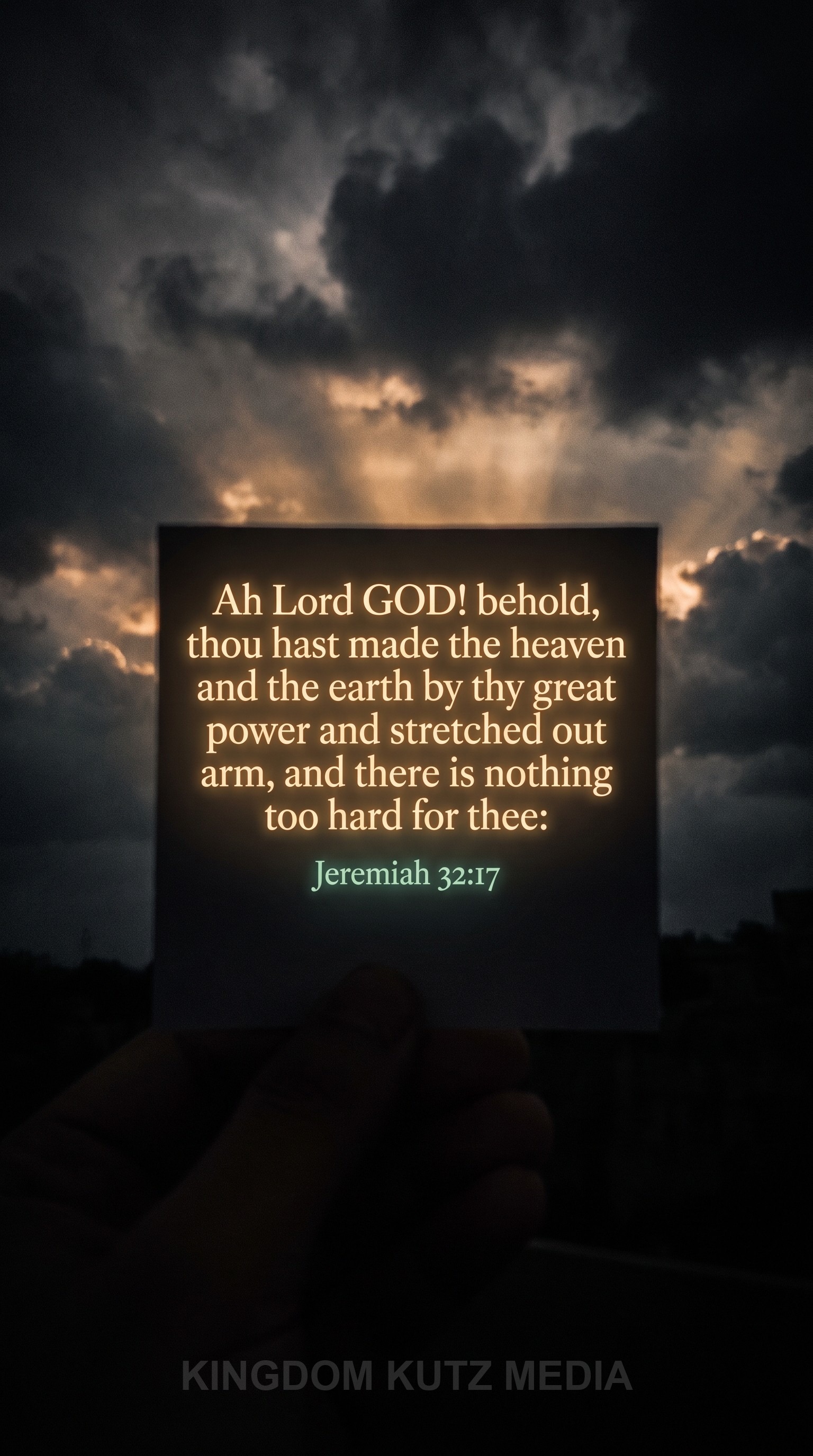 Bible verse card, Jeremiah 32:17 KJV