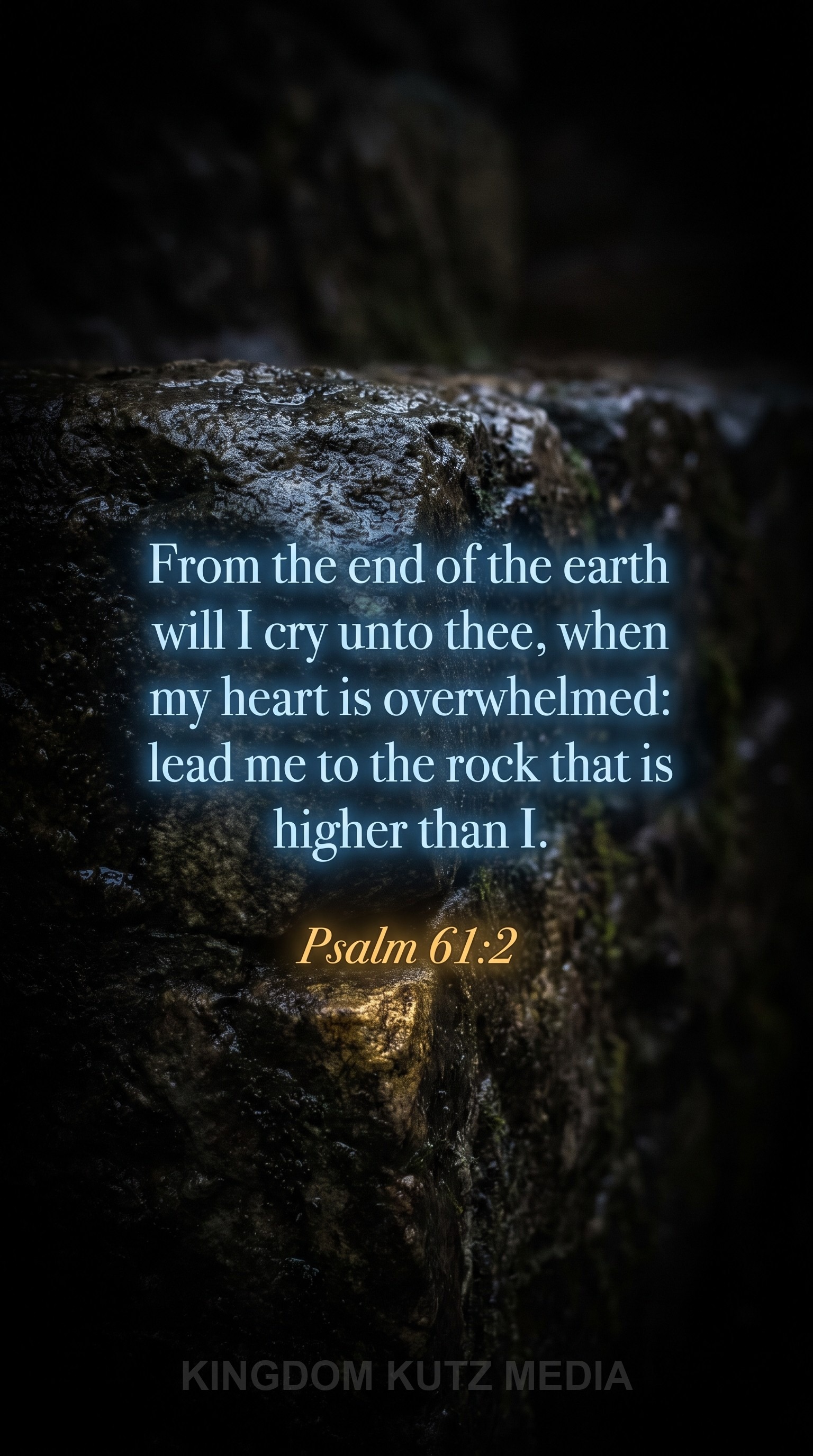 Bible verse card, Psalm 61:2 KJV