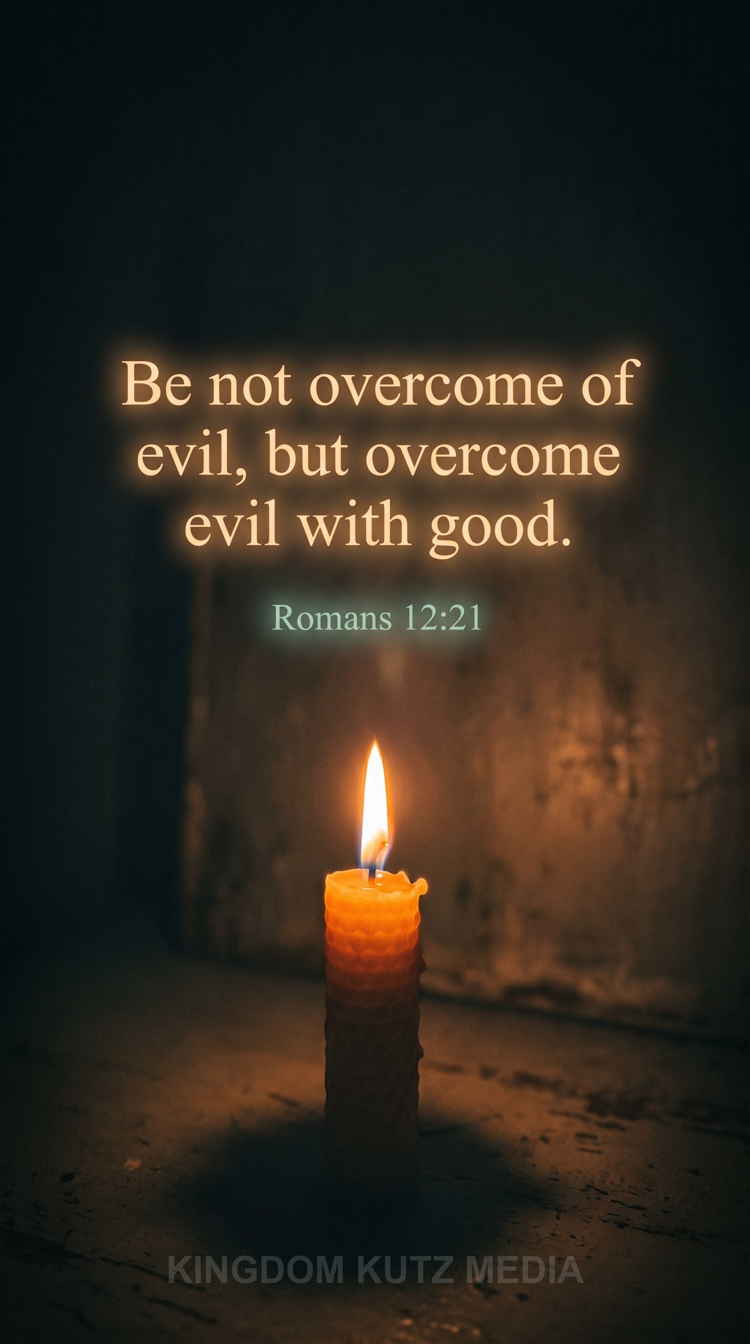 Bible verse card, Romans 12:21 KJV