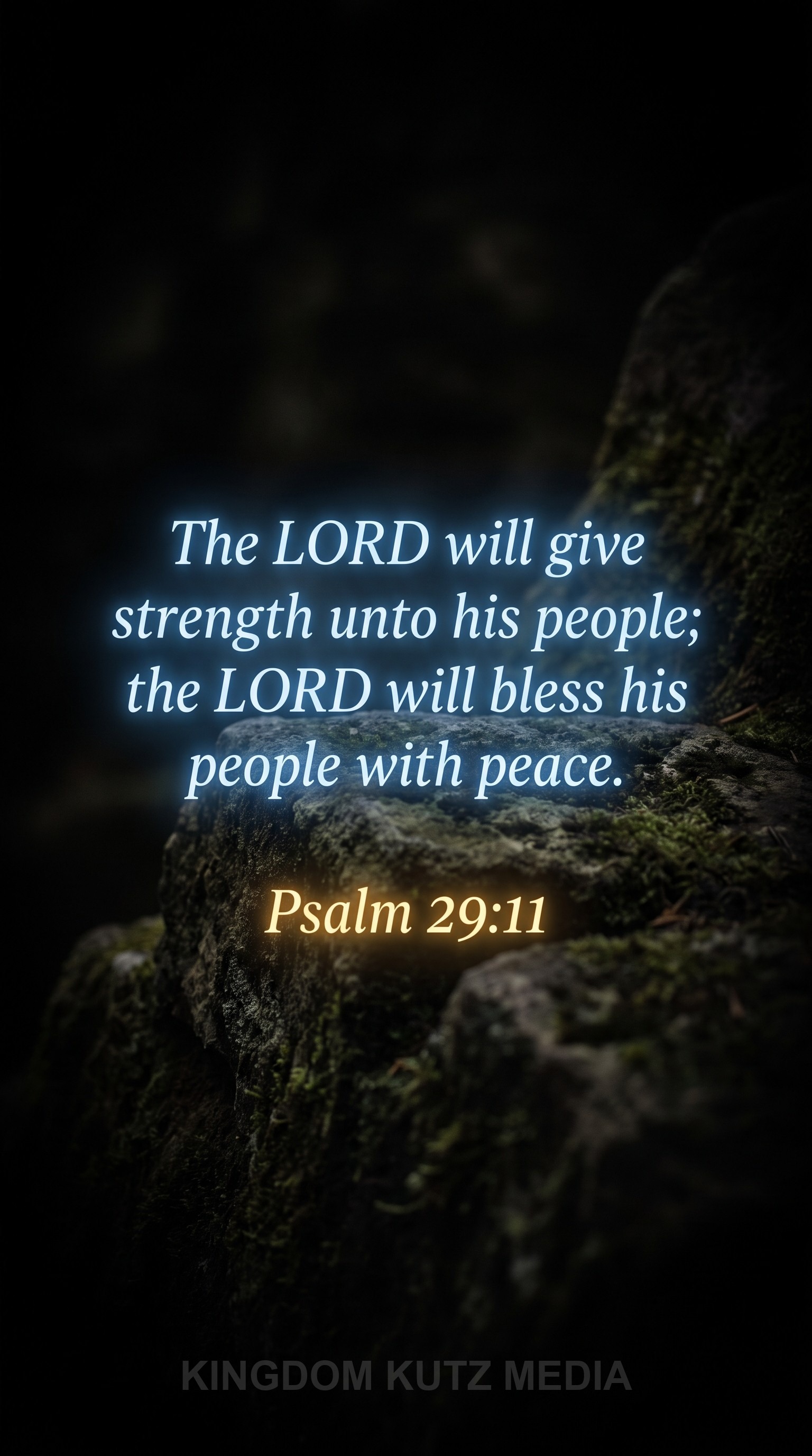 Bible verse card, Psalm 29:11 KJV