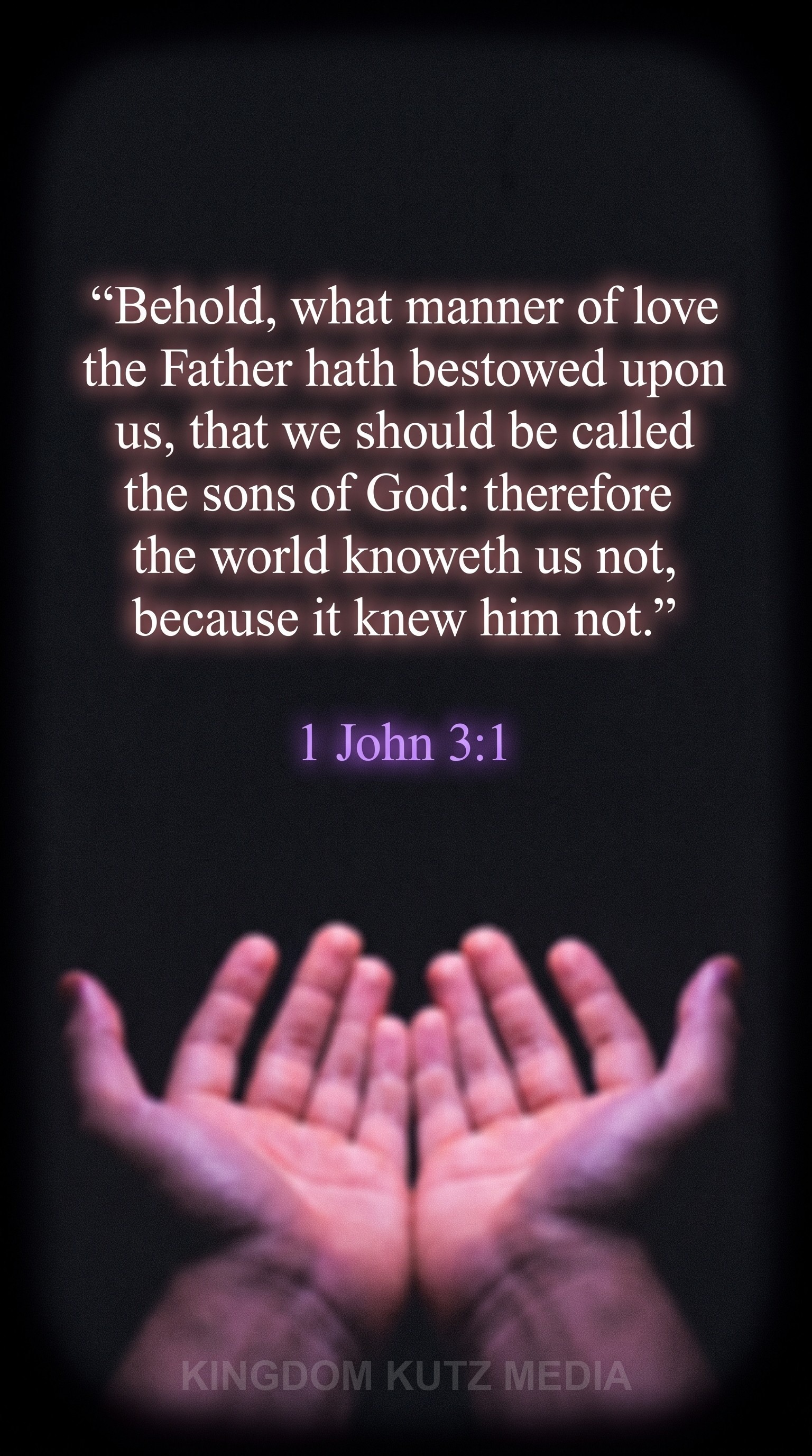 Bible verse card, 1 John 3:1 KJV