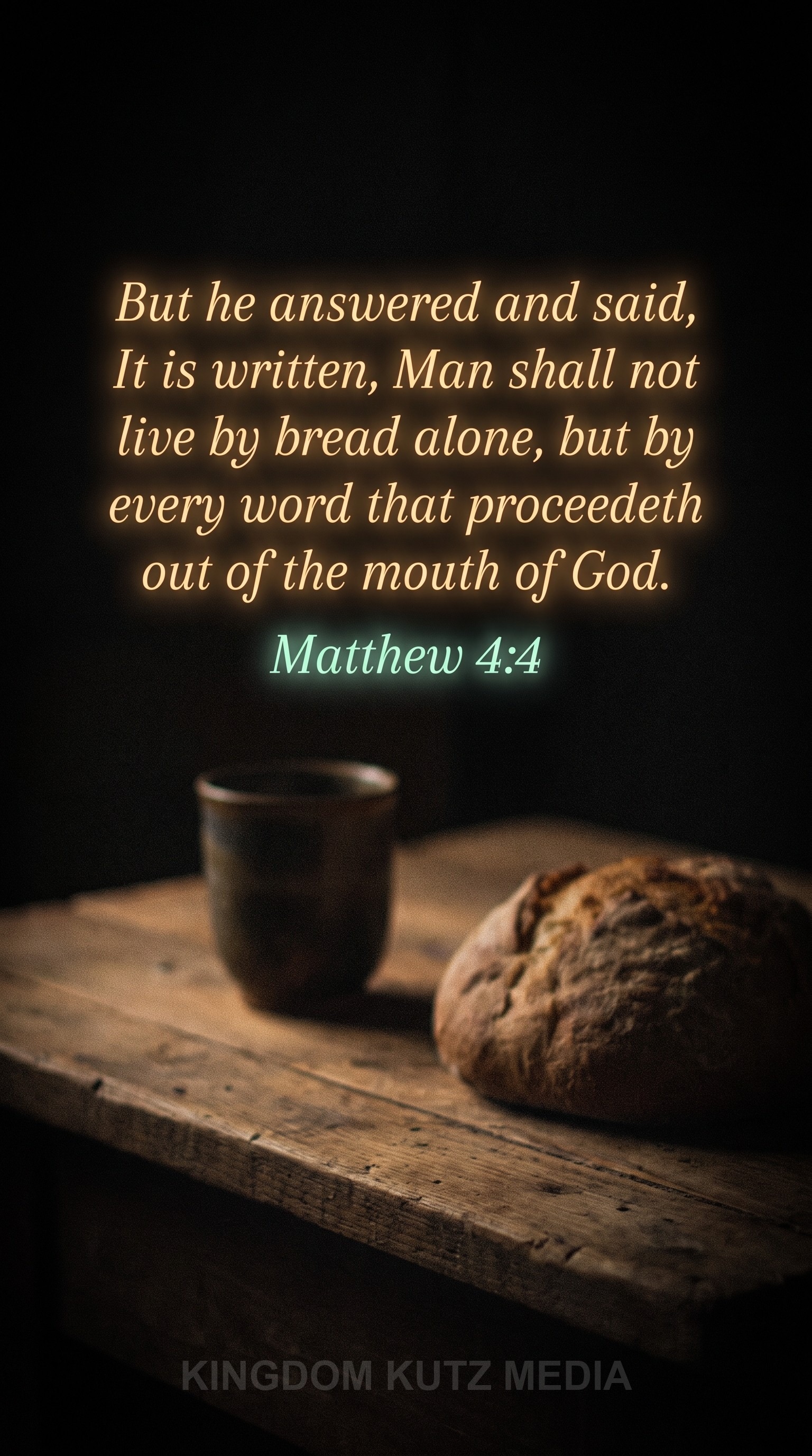 Bible verse card, Matthew 4:4 KJV