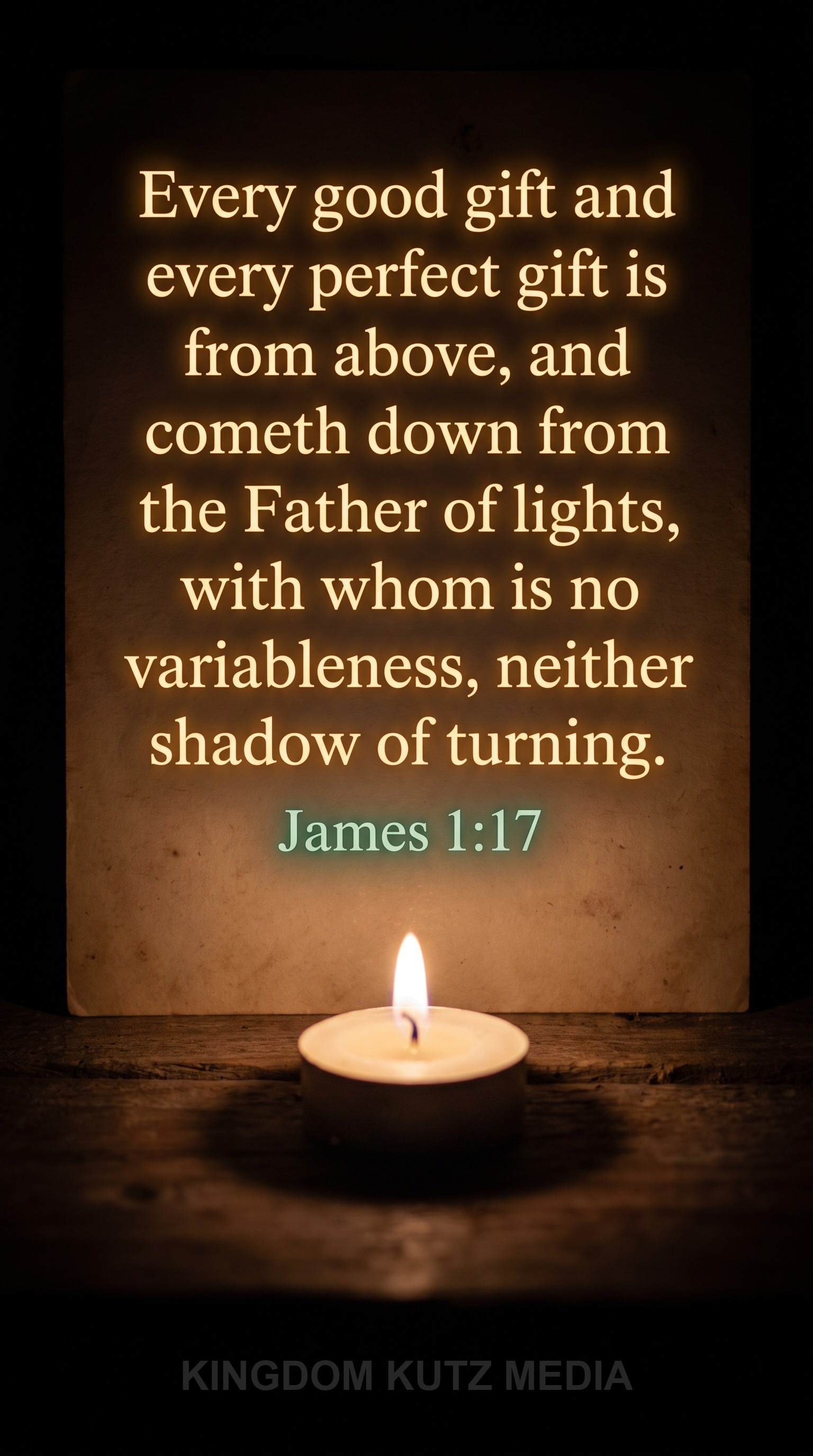Bible verse card, James 1:17 KJV