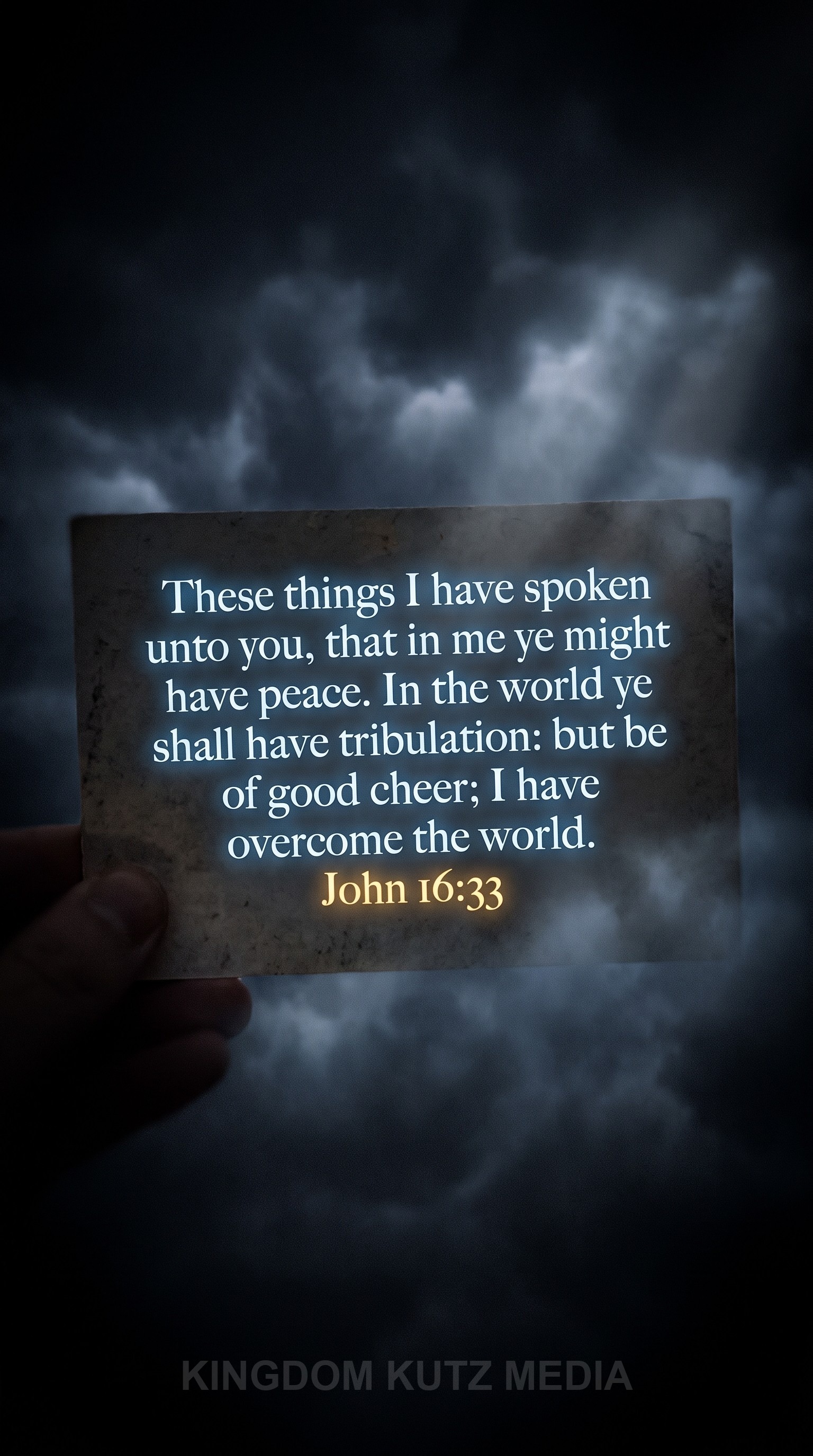 Bible verse card, John 16:33 KJV
