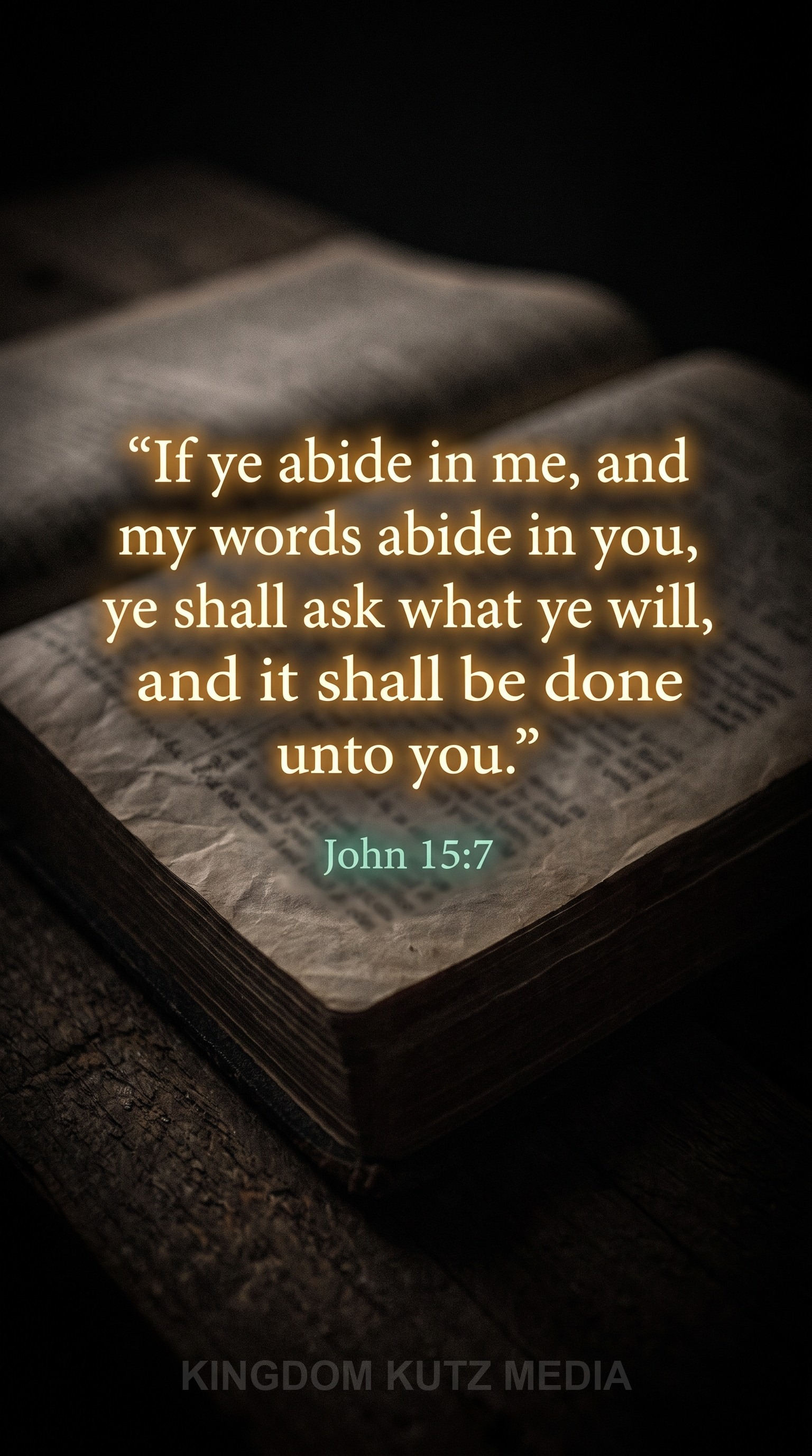 Bible verse card, John 15:7 KJV