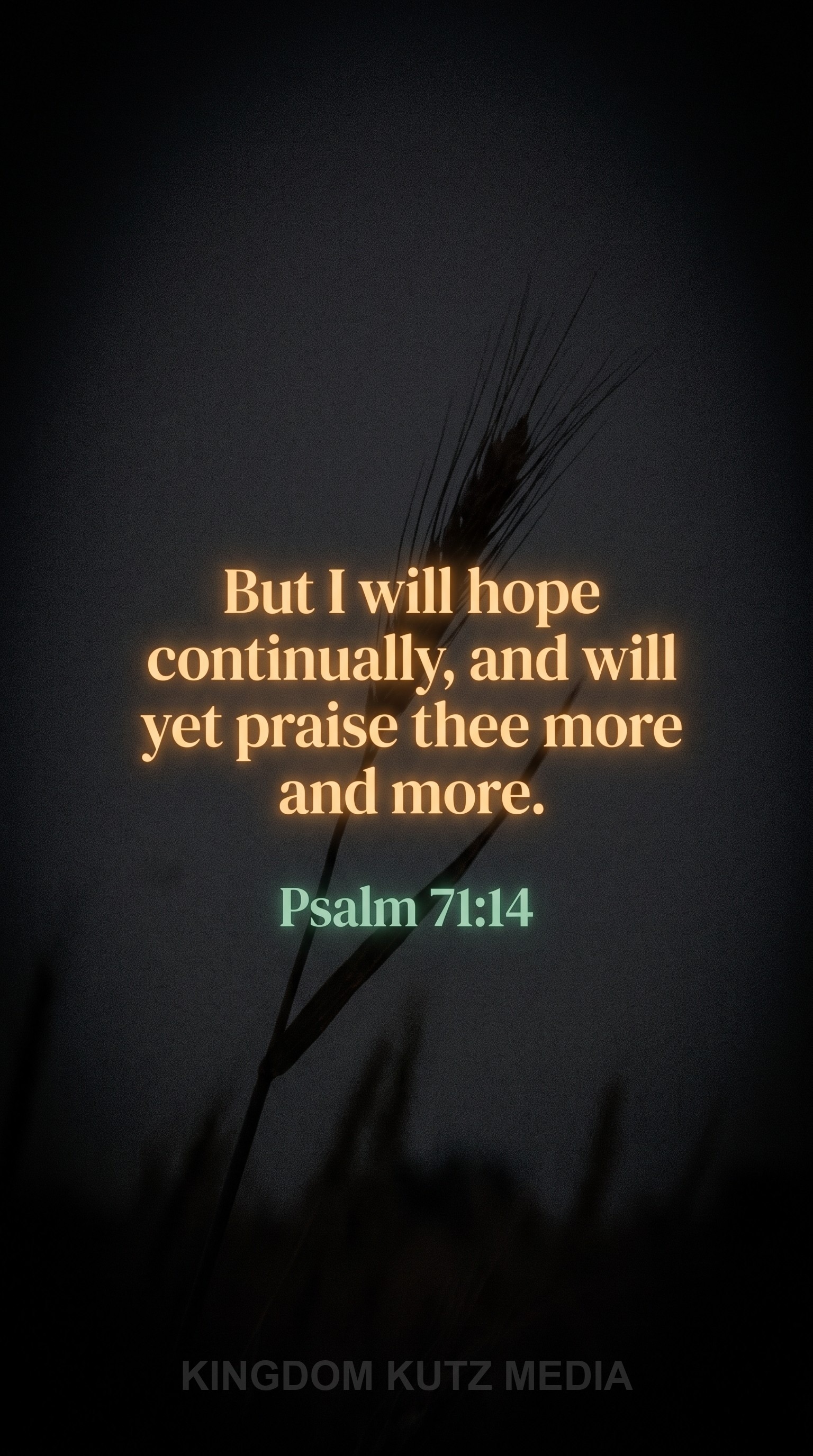 Today's daily Bible verse, Psalm 71:14 KJV