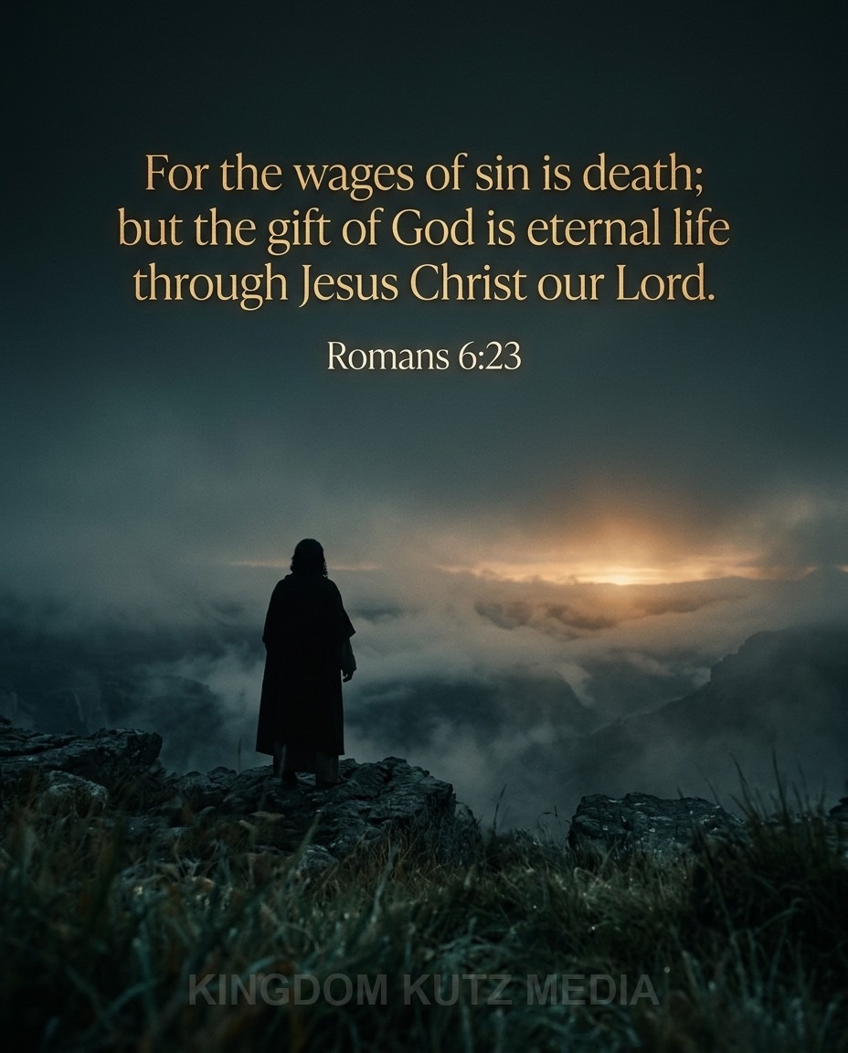 Daily Bible verse card — Romans 6:23 KJV