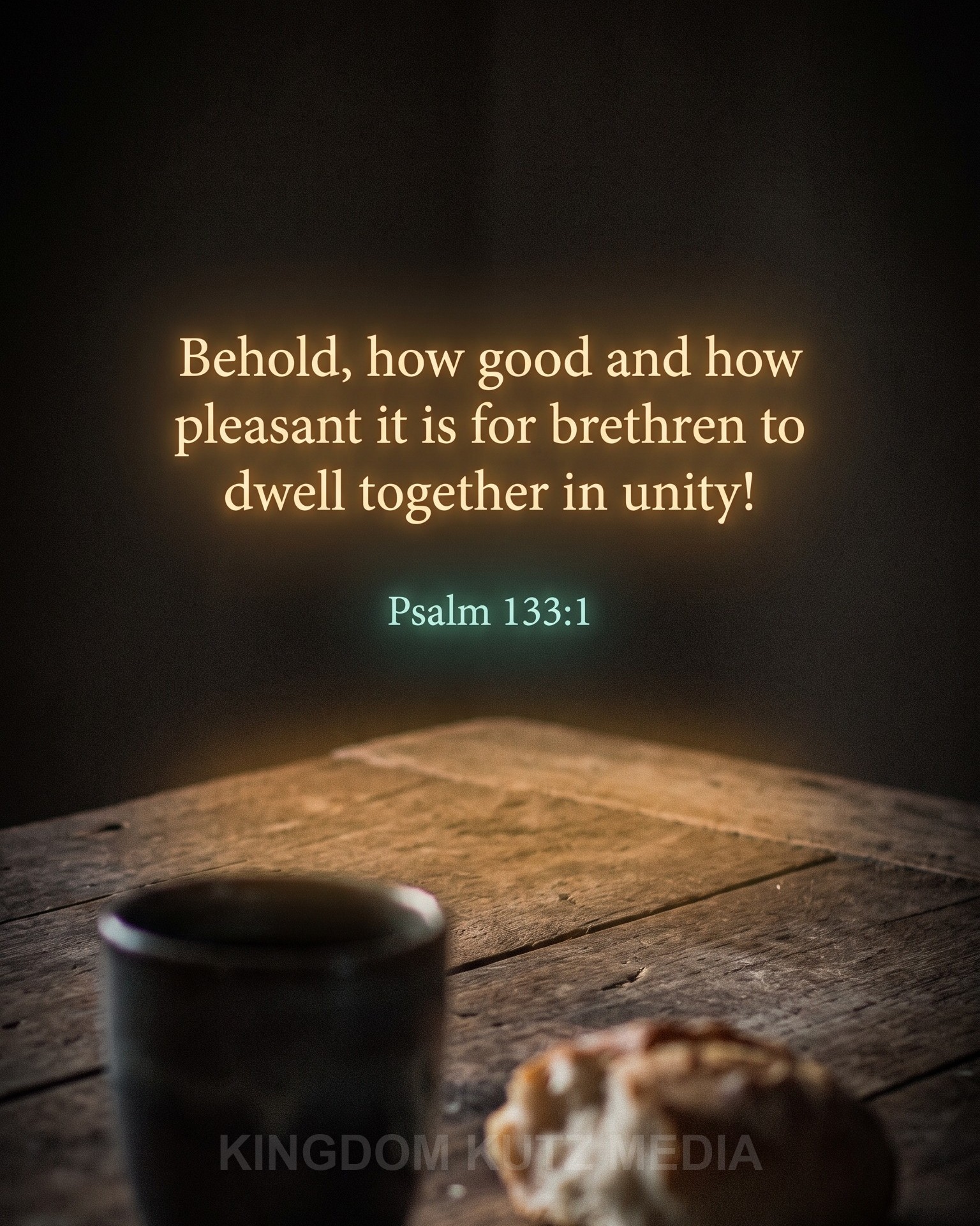 Daily Bible verse card, Psalm 133:1 KJV