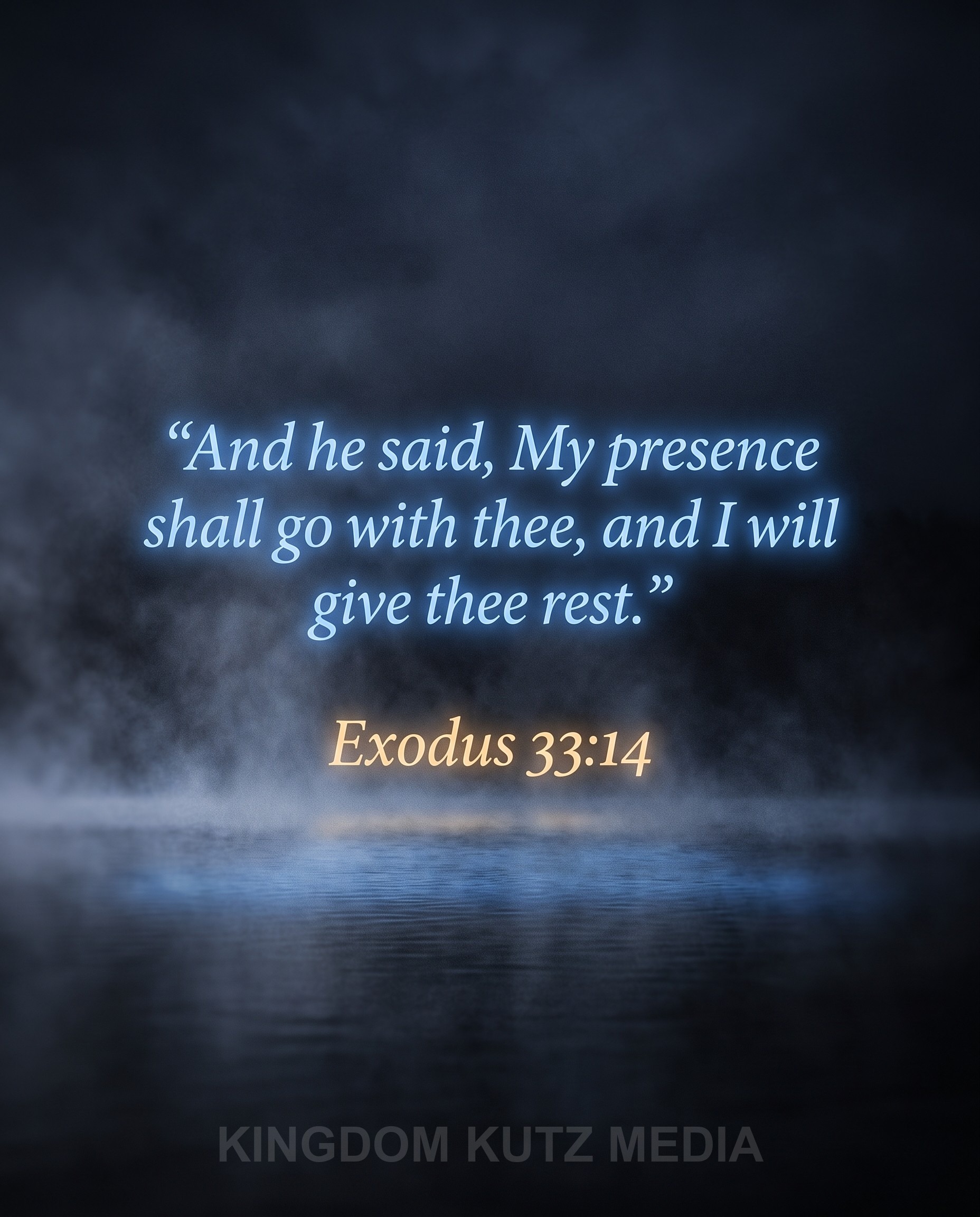 Daily Bible verse card, Exodus 33:14 KJV