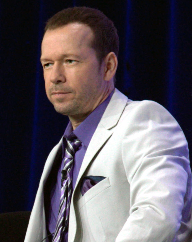 Donnie Wahlberg speaking at a public event