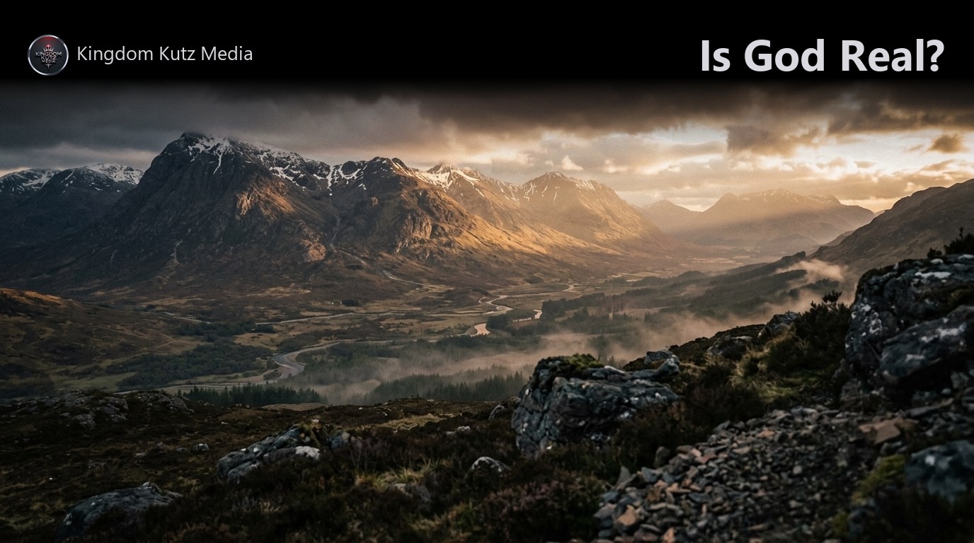 Sunrise breaking through clouds over a mountain range, symbolic of divine creation
